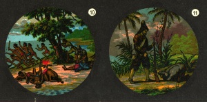 Detail of Robinson Crusoe sheet showing slides 10 and 11