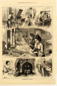 The Manufacture of Valentines. Illustrated London News 14 Feb 1787.