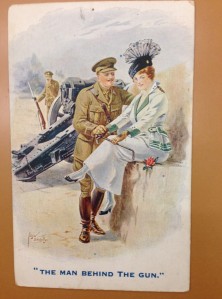 Postcard in the John Fraser Collection, bearing 'The man behind the gun' slogan (JFP/GB5(61)